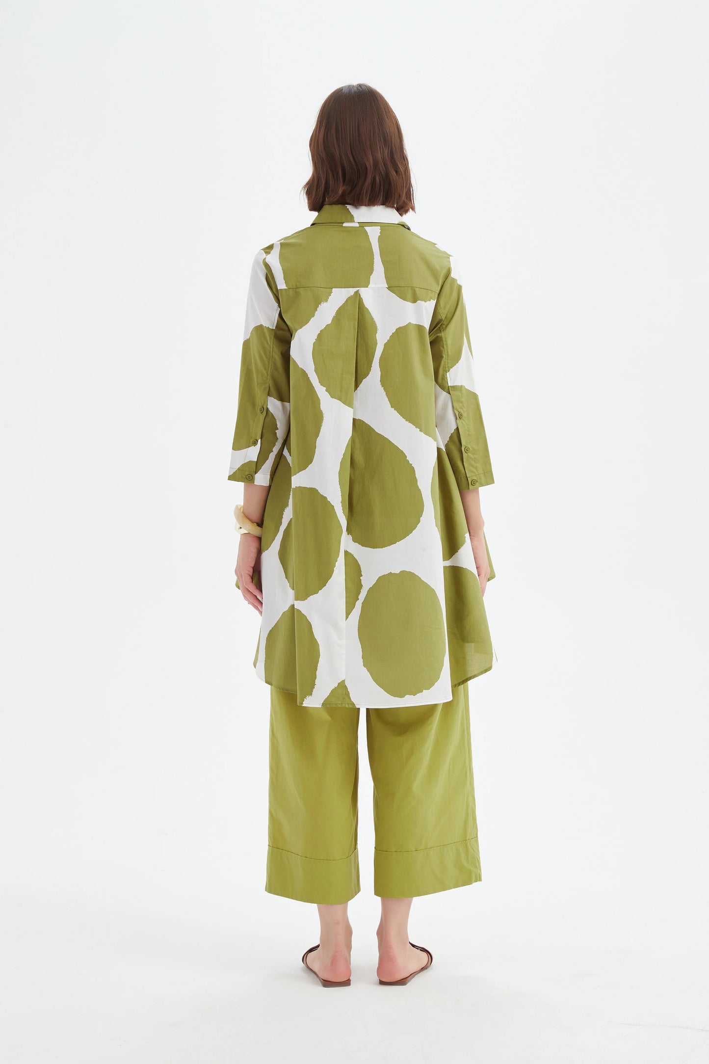 Chartreuse Print Swing Back Shirt | Tirelli