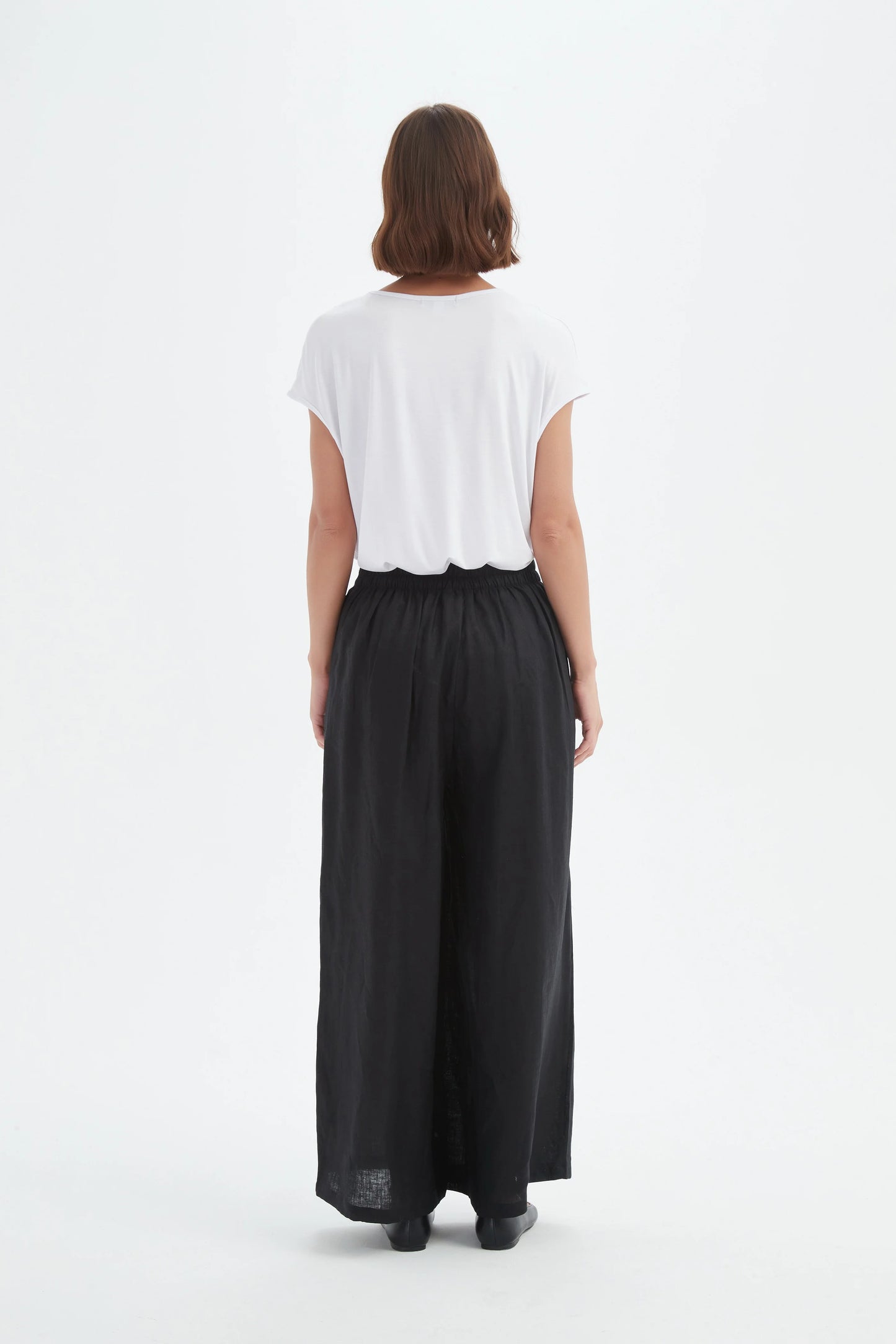 Black Pleat Front Palazzo Trousers | Tirelli