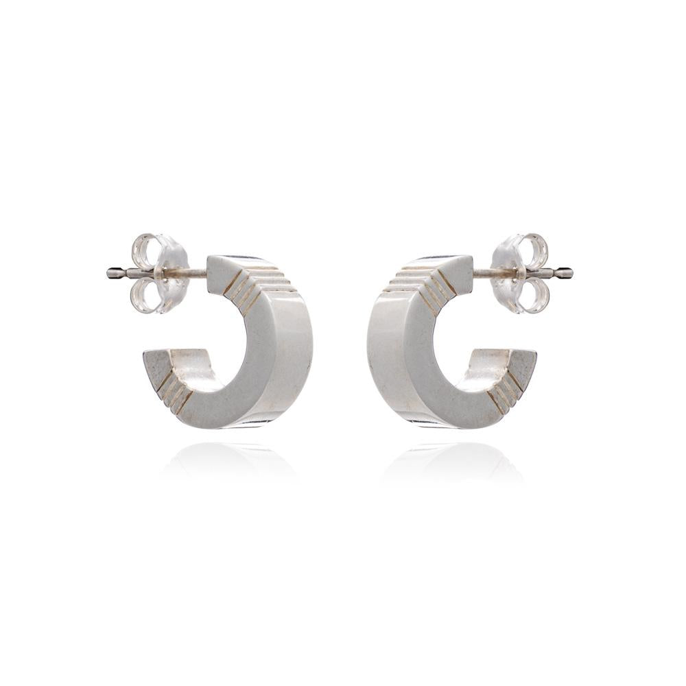 Cabbage White Silver Mini Hoop Ear-rings