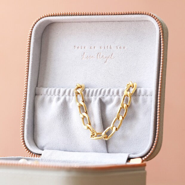 Grey Medium Square Travel Jewellery Case | Lisa Angel