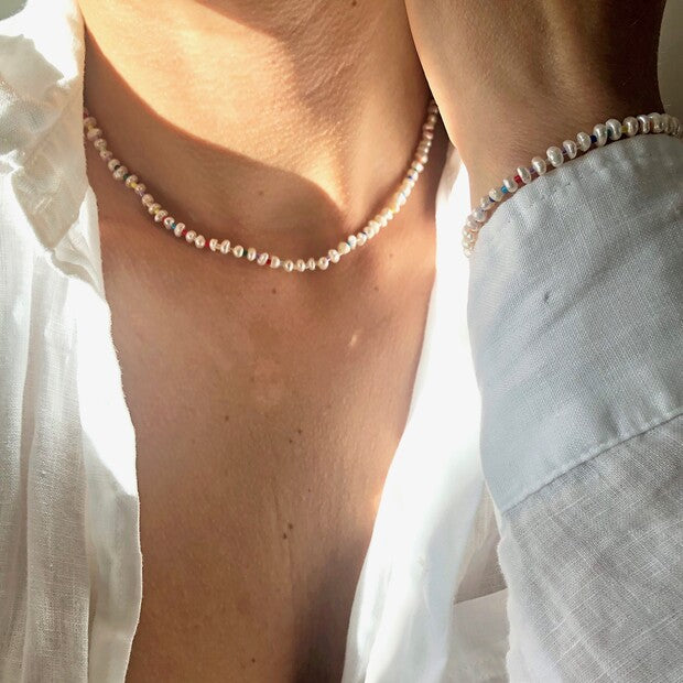 Miyuki Beads and Pearl Clasp Necklace