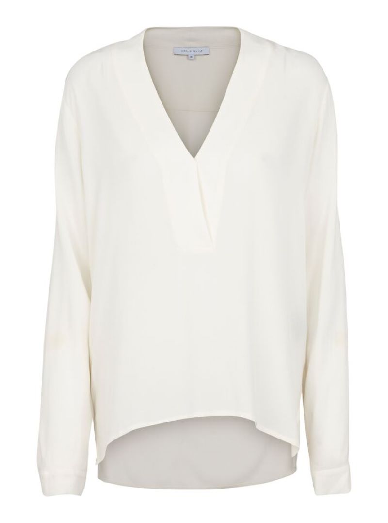 Off White V Neck Blouse from Second Female