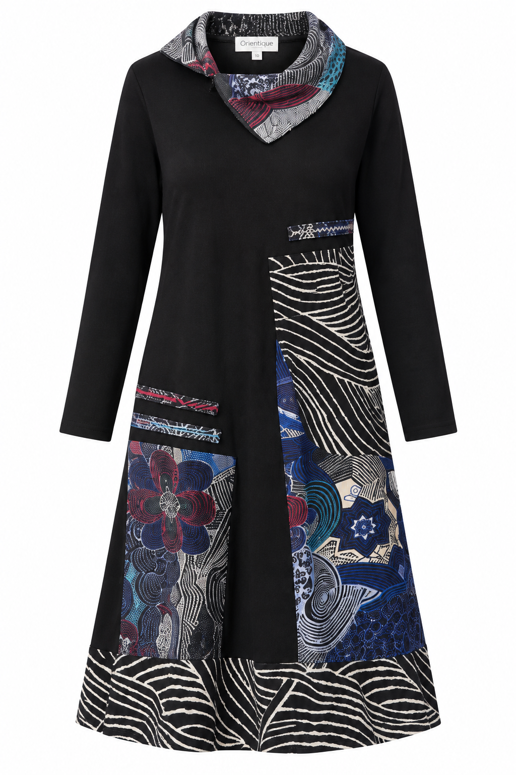 Benin Solid Patch Dress – 61778 | Orientique