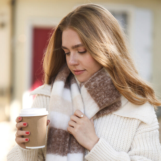 Neutral/Brown Striped Scarf
