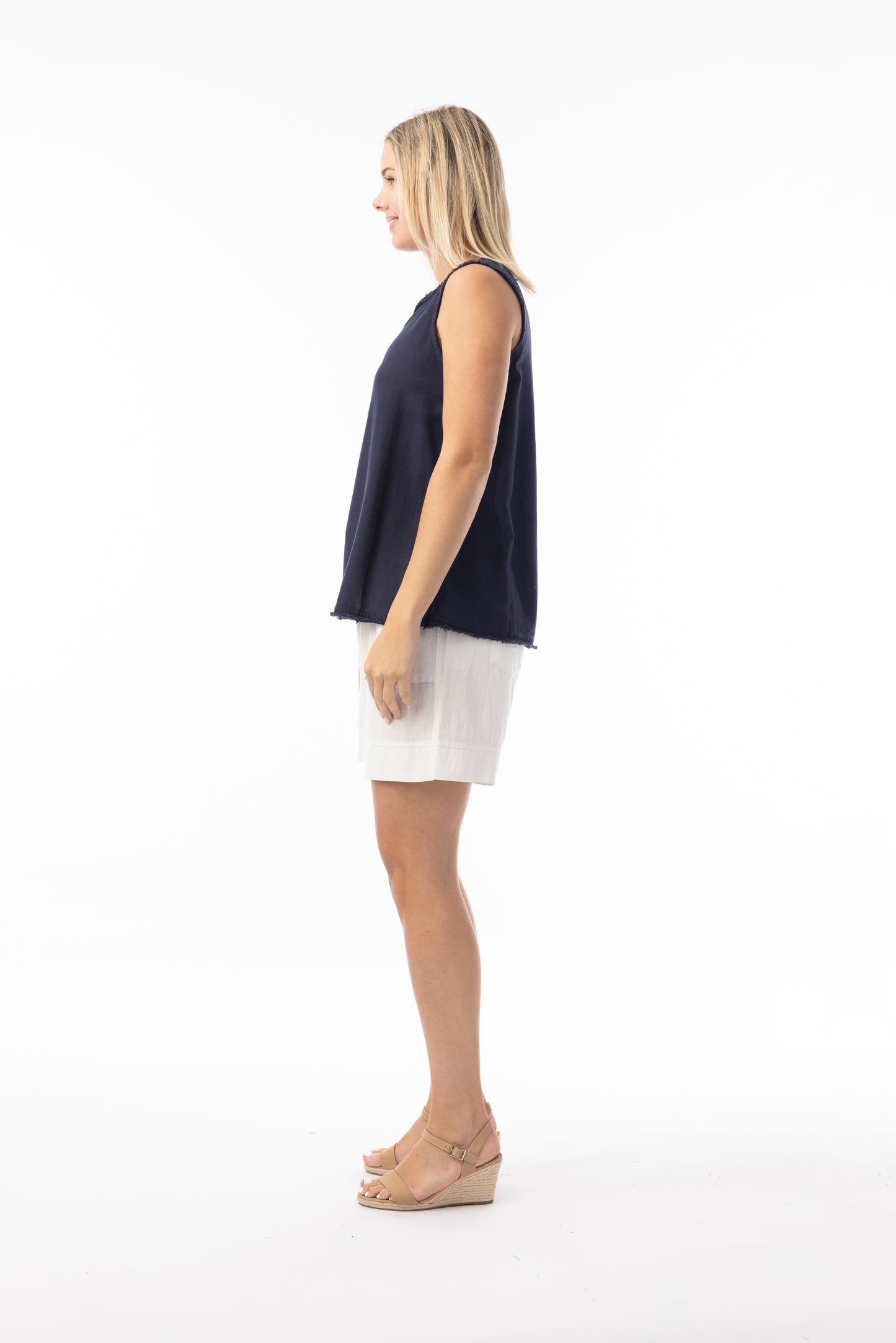 Linen Essentials Navy Cami Orientique 62273