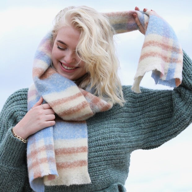 Pastel Tartan Winter Scarf