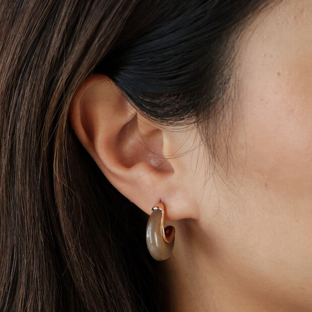 Cocoa Organic Resin Hoop Ear-rings