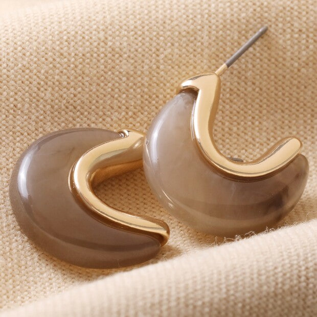 Cocoa Organic Resin Hoop Ear-rings