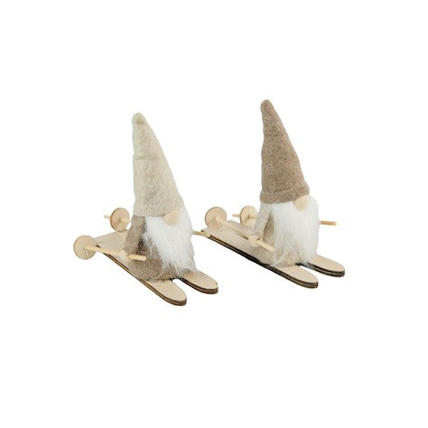 Christmas Gonk on Skis – Brown or Beige Hat