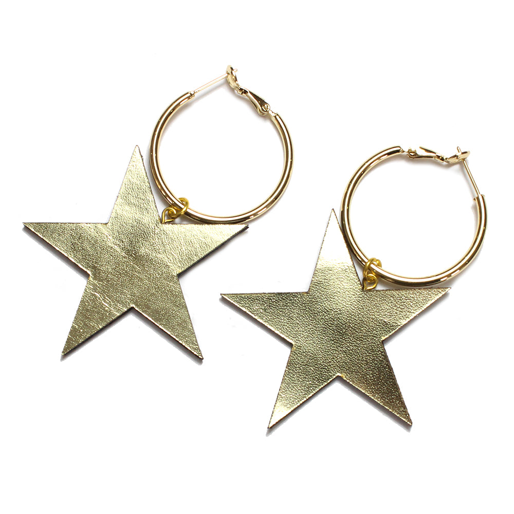 Dark Horse Celeste Star Hoop Ear-Ring - Gold
