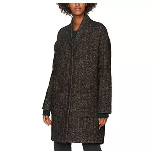 Espresso Brown Tweed "Fae" Coat from Second Female