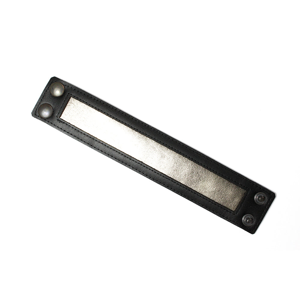 Dark Horse Leather Bracelet Cuff - Pewter