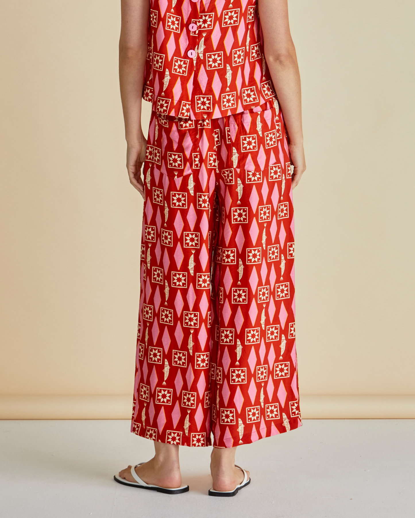 Sardinia Printed Wide Leg Trousers | Betty Basics Style 8483