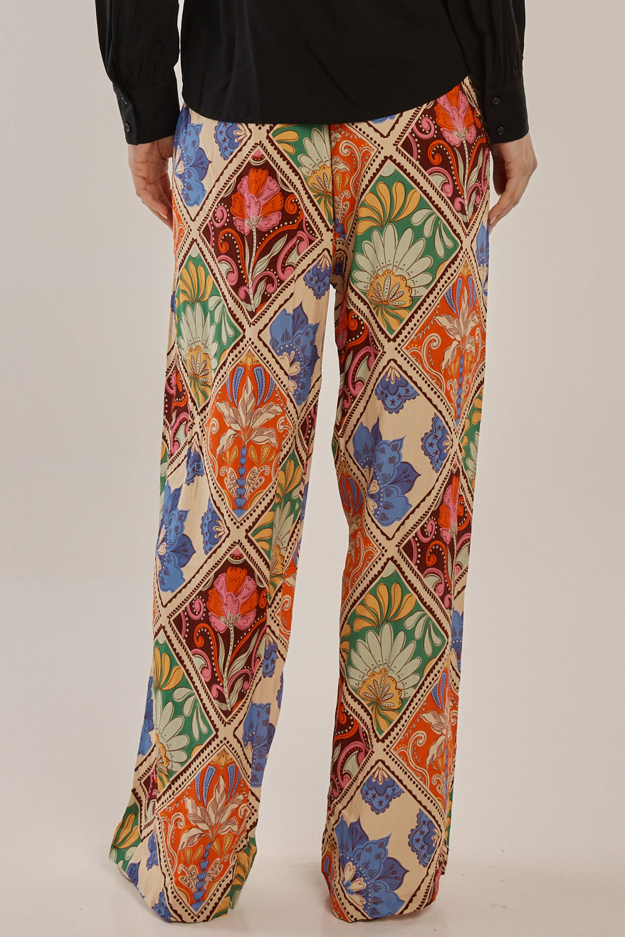 Villa Floral Print Lyon Wide Leg Trousers | Betty Basics