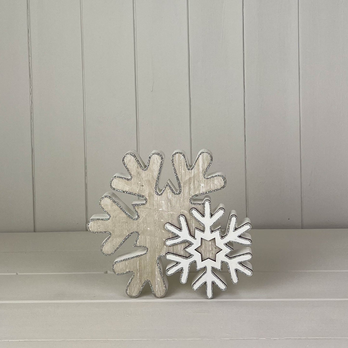 Whitewashed Wooden Snowflake | Satchville