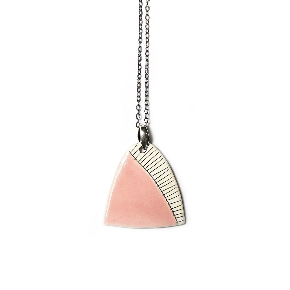 Isla Clay Ceramic Pendant Necklace - Baby Pink