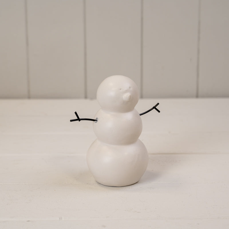 White Ceramic Snowman Decoration | Satchville