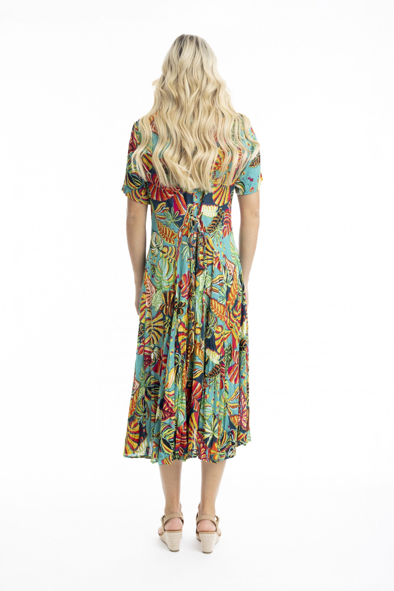 Calibishe Short Sleeve Godet Dresss