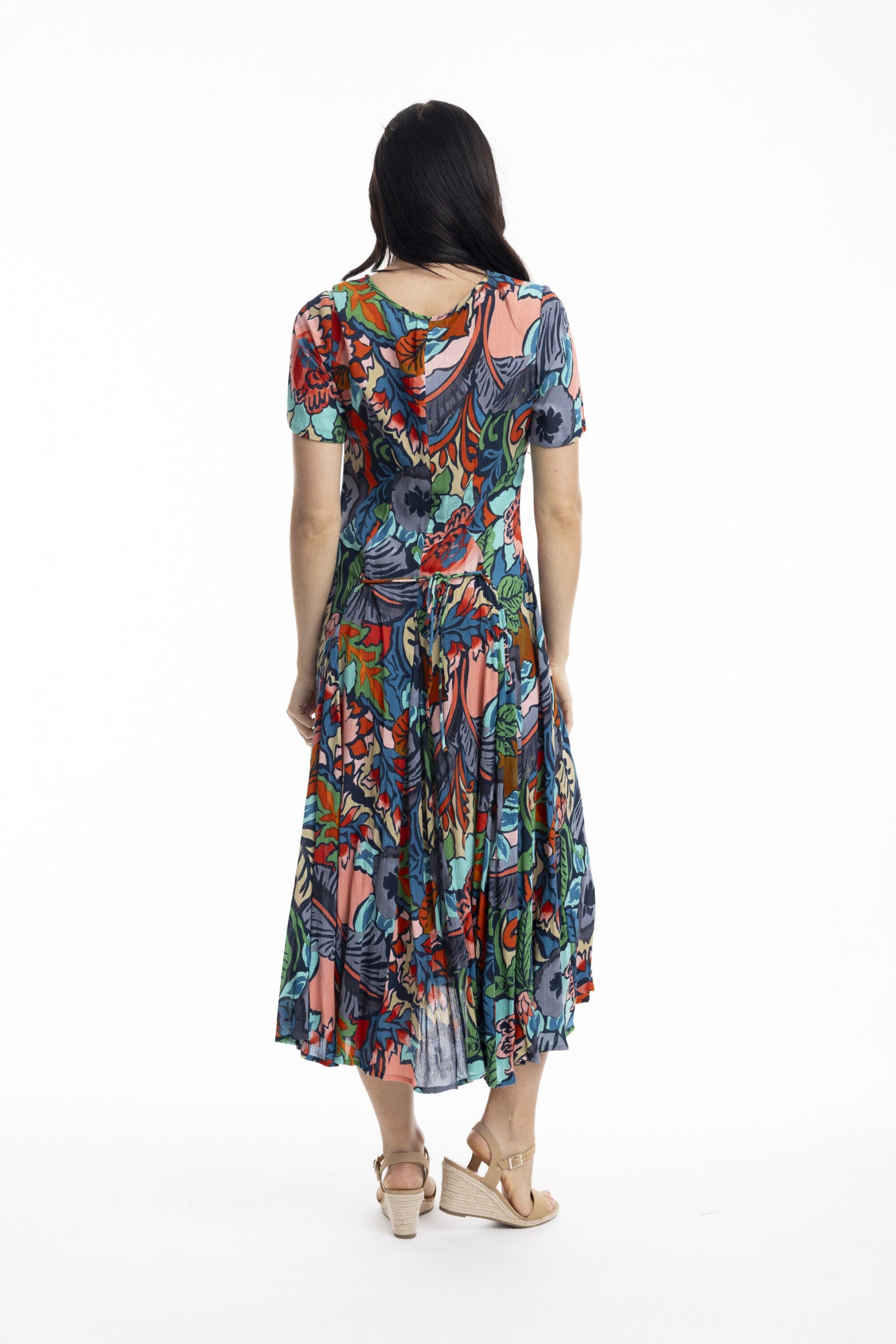 Cape Verde Short Sleeve Godet Dresss