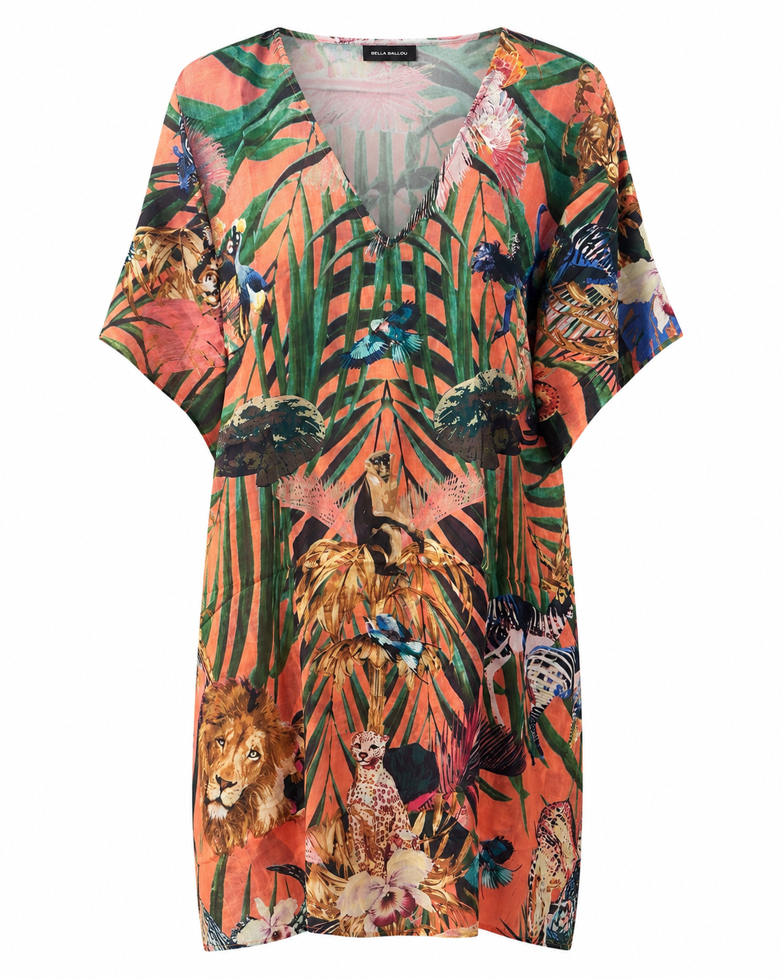 Summer Cover Up Dress/Kaftan - Coral | Bella Ballou