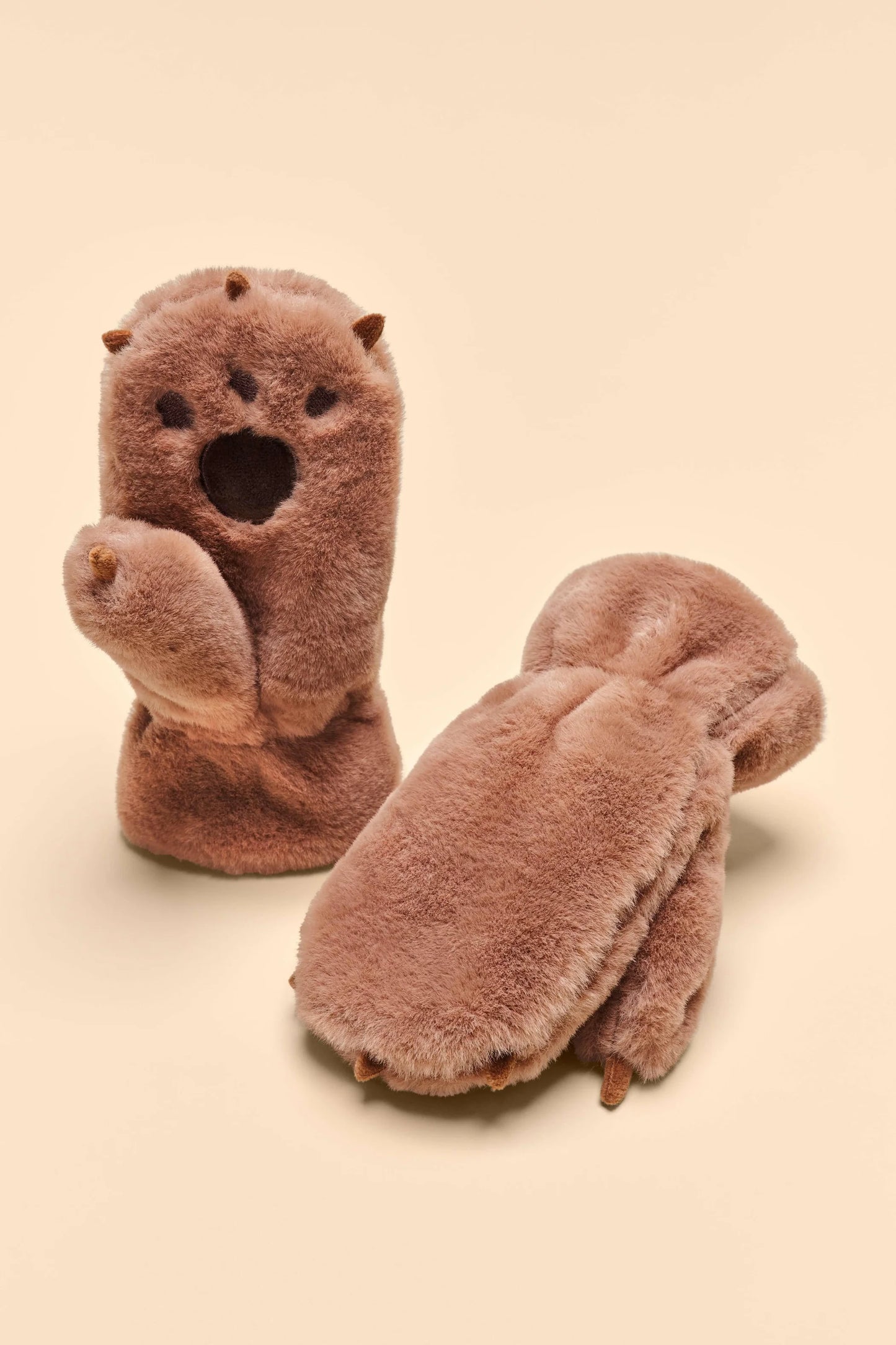 Children's Bear Claw Brown Mittens | Powder