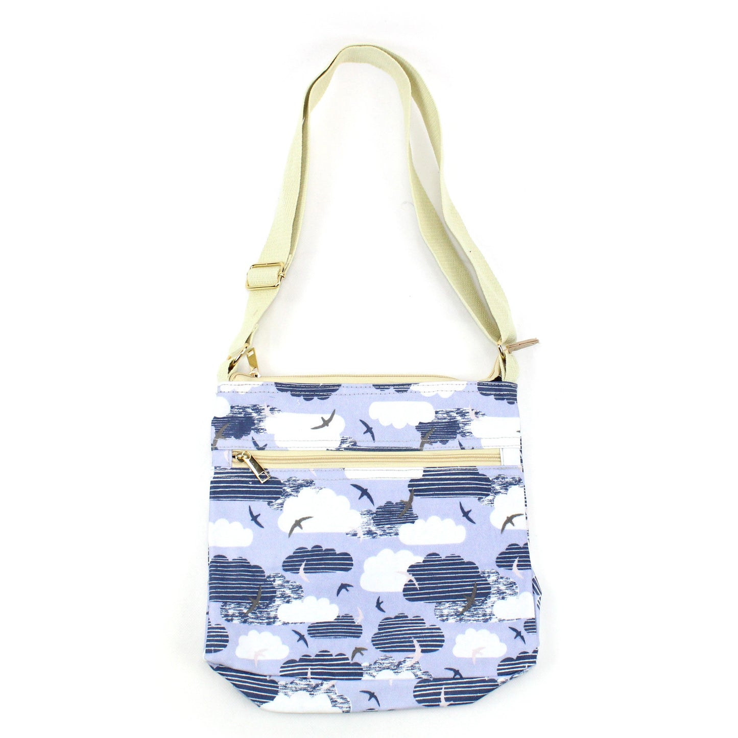 blue clouds cross body bag