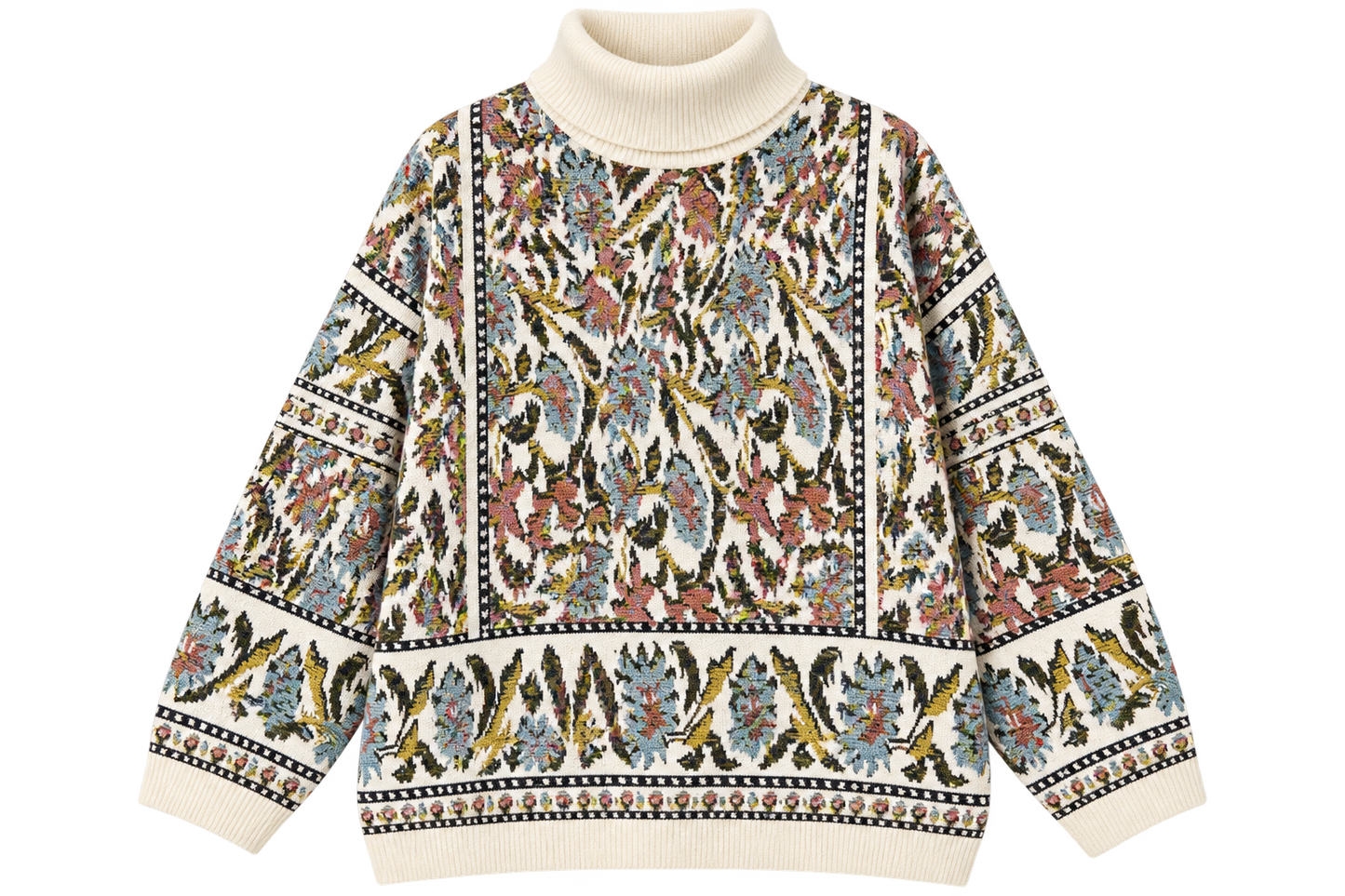 Cream Boxy Patterned Knit Jumper | Escape