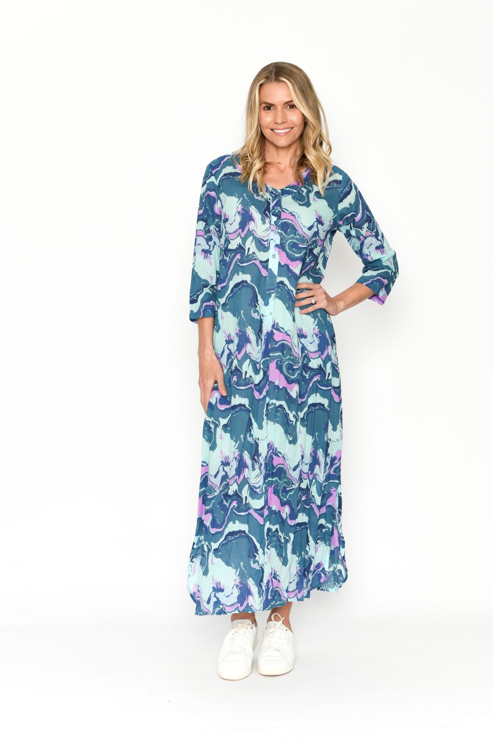 Blue Print Maxi Dress