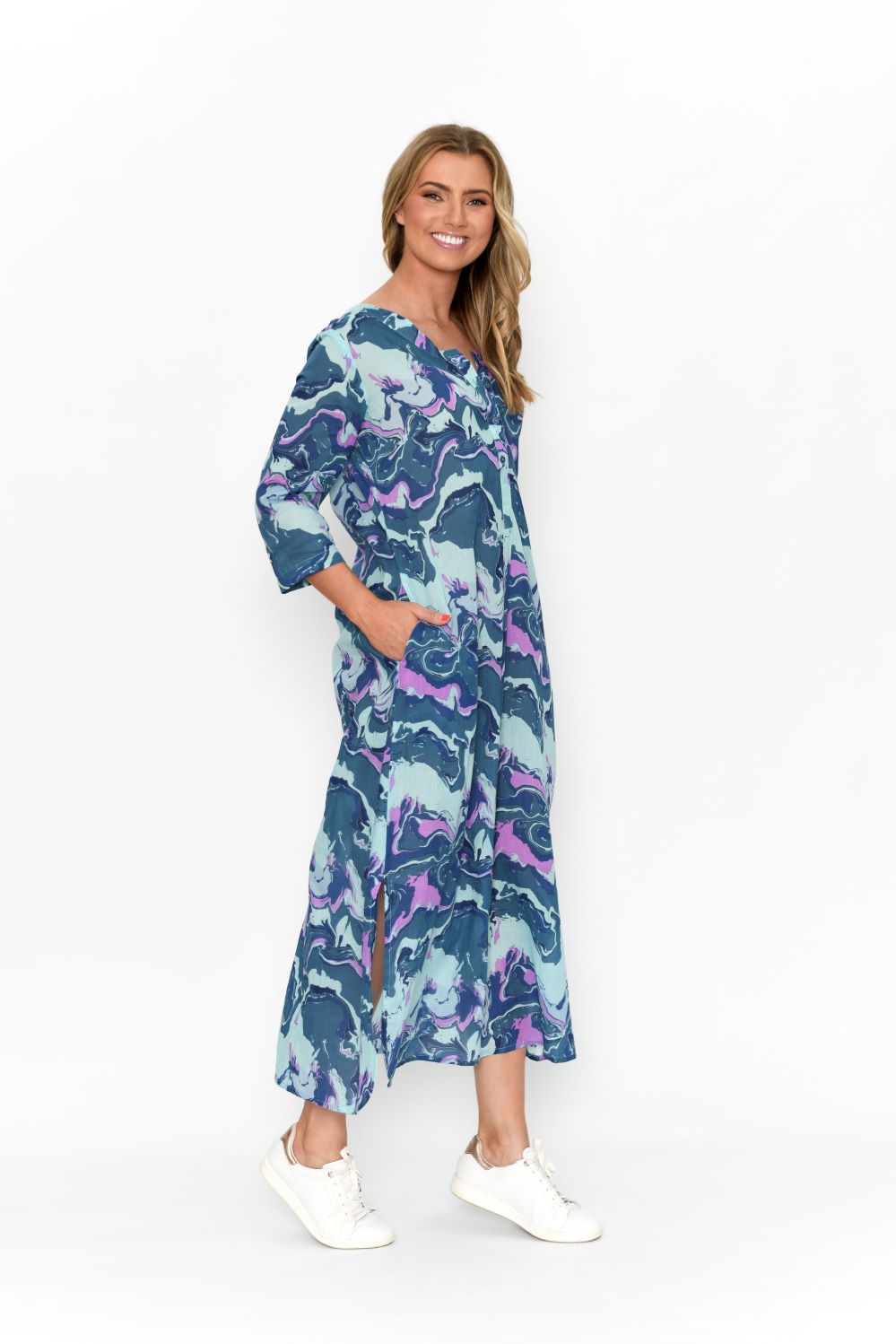 Blue Print Maxi Dress