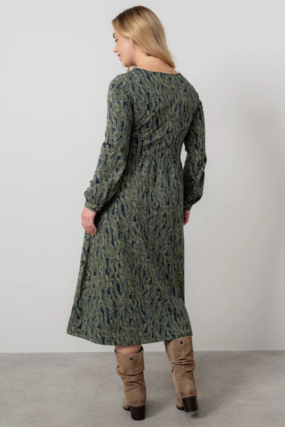 Fern Damson Foliage Print Dress | Lily & Me LM25531