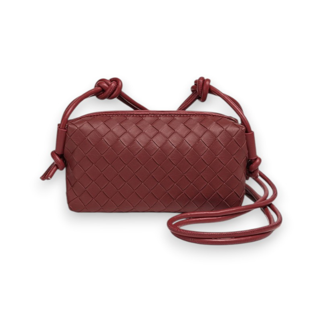 Diamond Woven Crossbody Bag – Red | Last True Angel