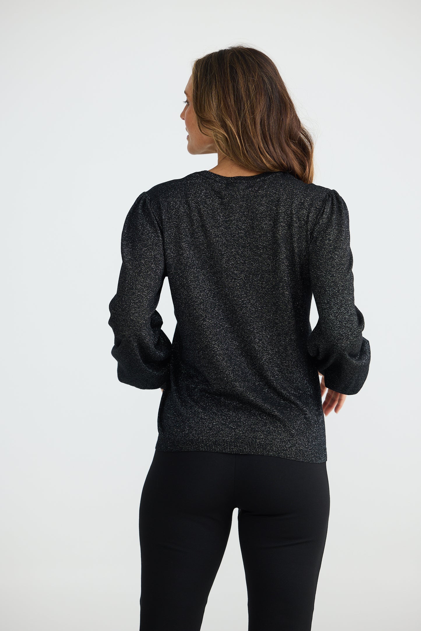 Black Sparkle Domenica Knit Top | Brave & True