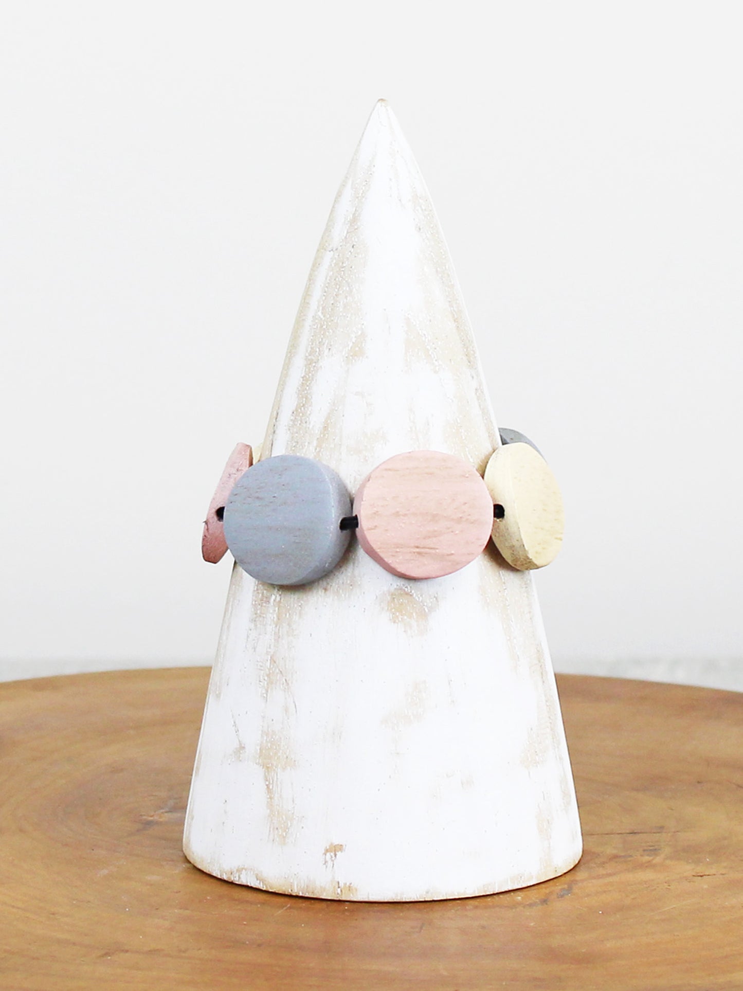 Elasticated Wooden Disc Bracelet