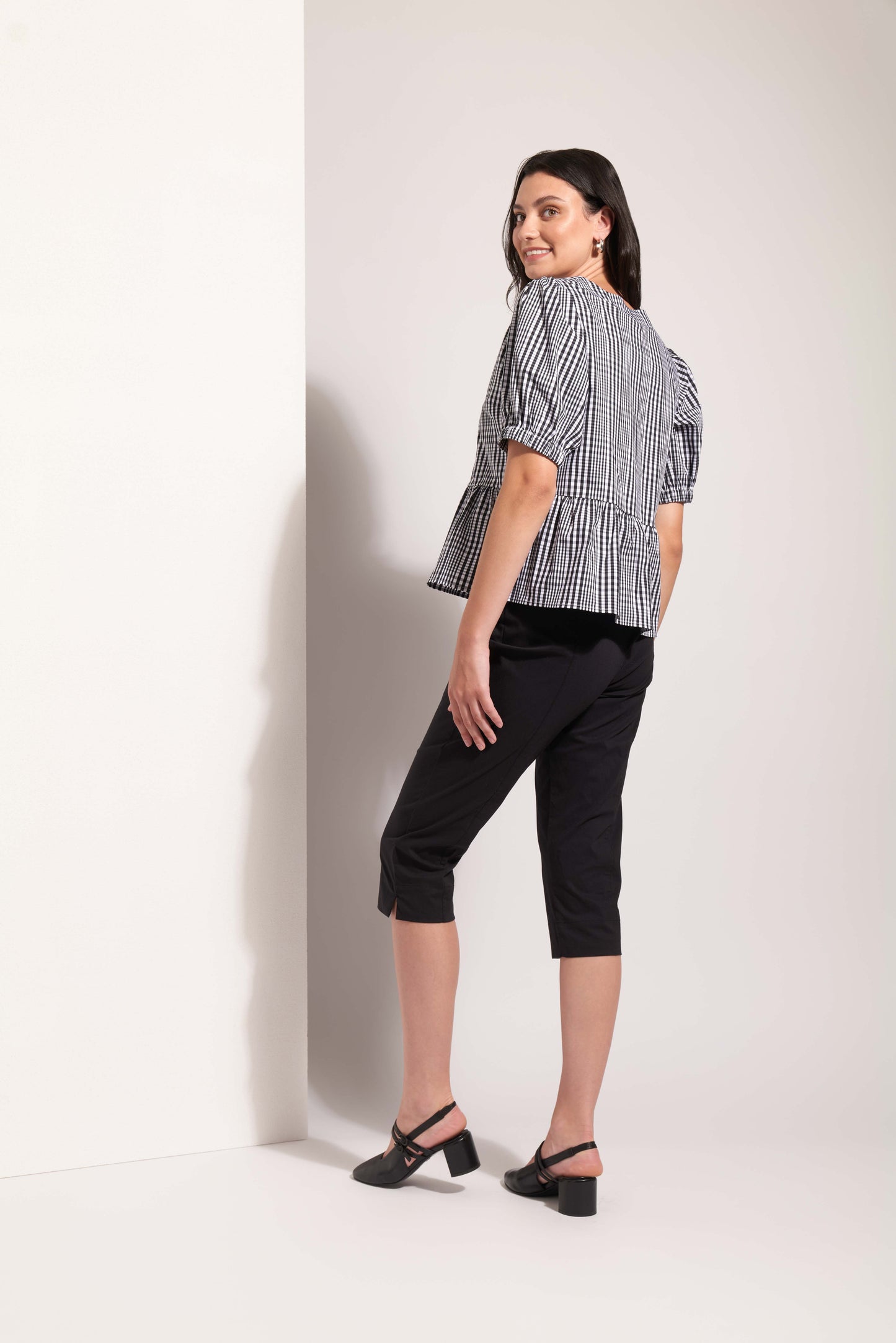 Black & White Check My Tie Top | Foil FO8204