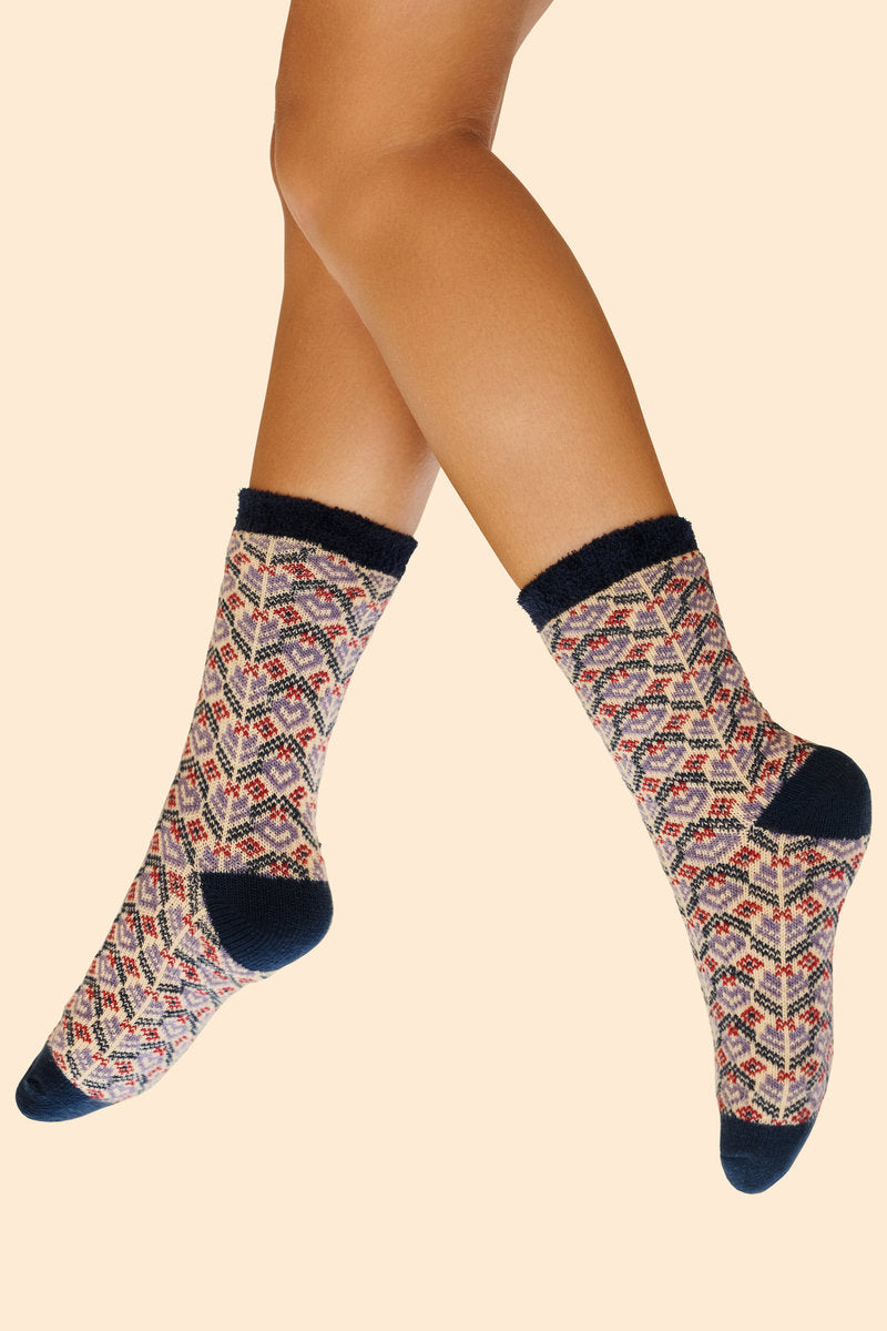 Fair Isle Cream Cosy Socks