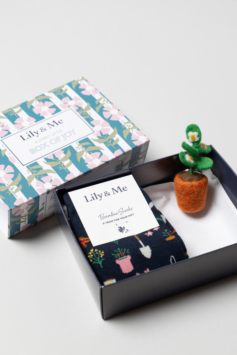 Gardening Socks & Keyring Giftbox