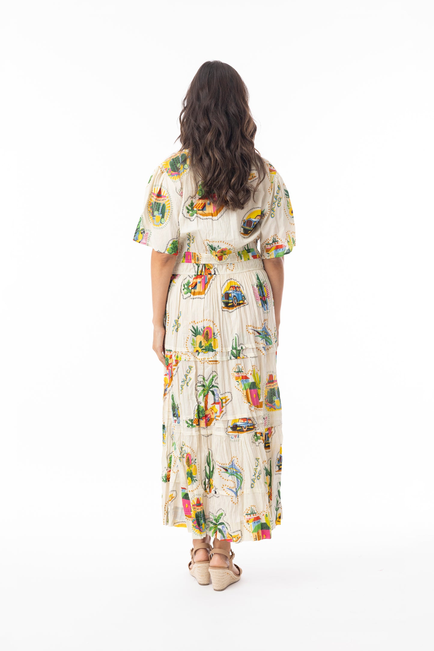 Guatemala Maxi Dress Elastic Waist | Orientique 30166