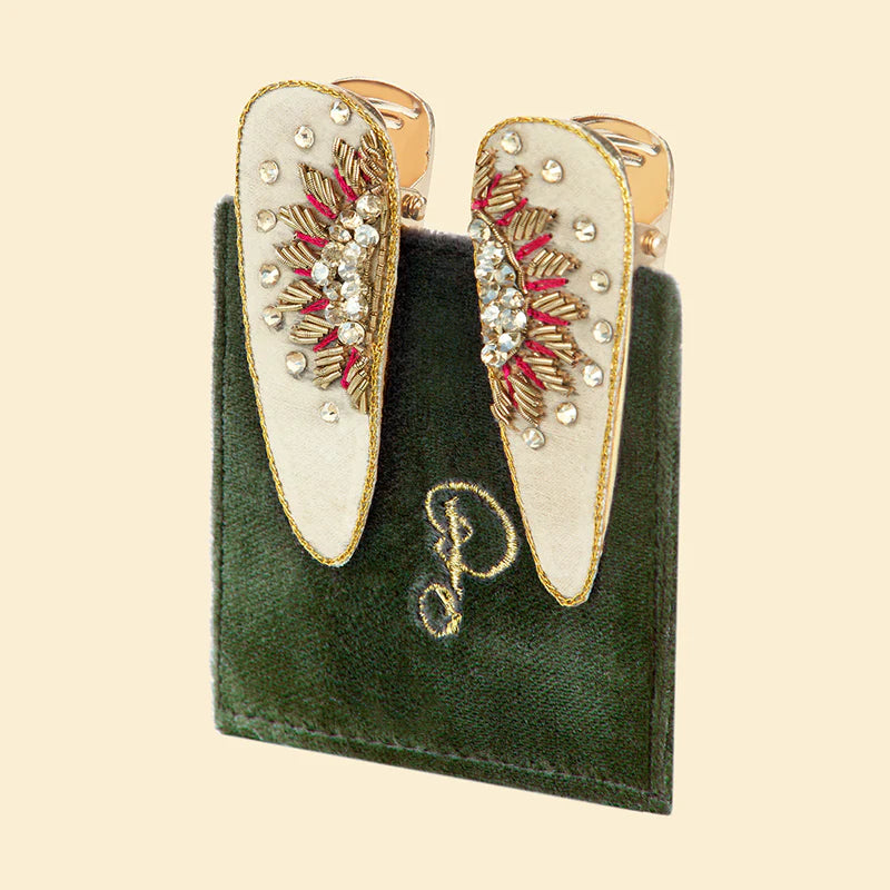 Hair Clips (Set of 2) Jewelled Sunrise
