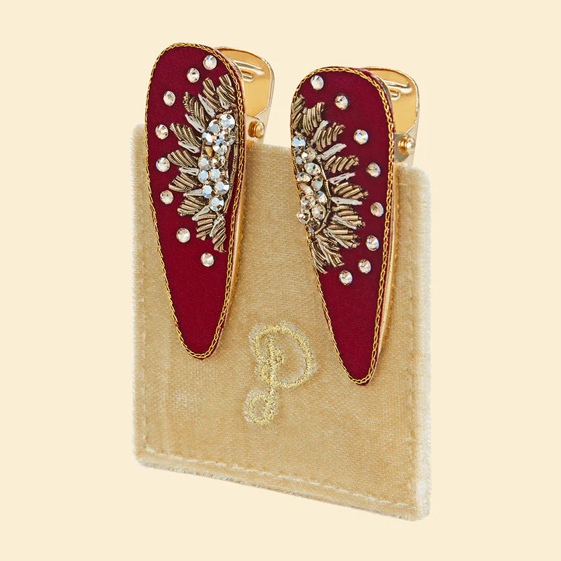 Hair Clips (Set of 2) Jewelled Sunset
