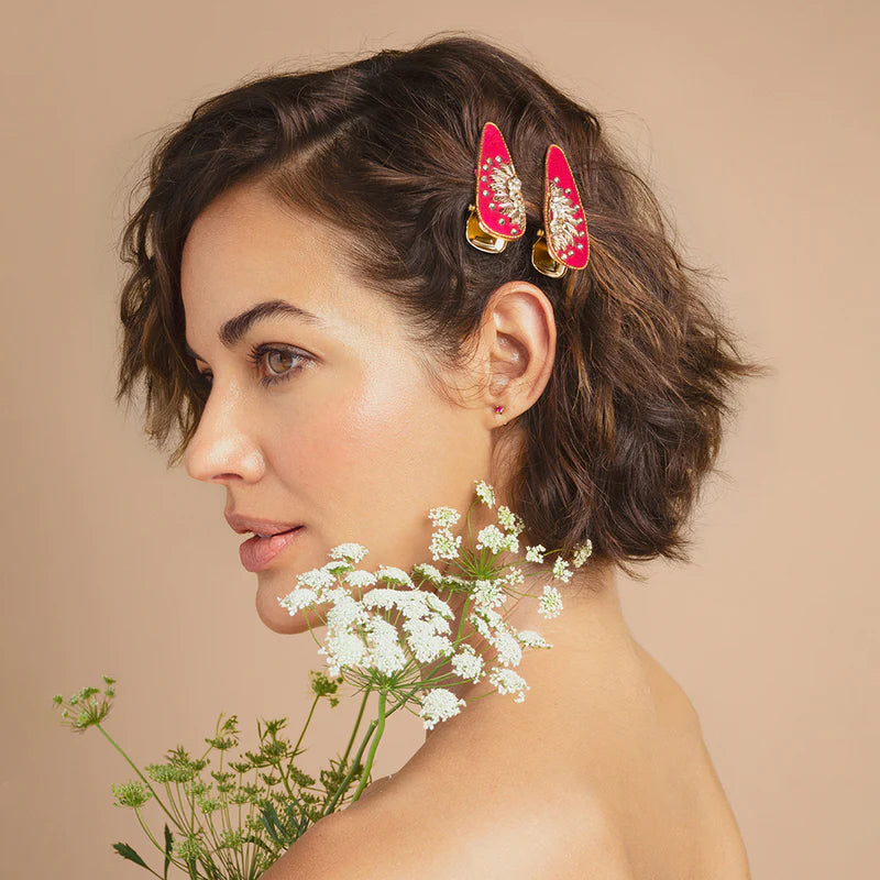 Hair Clips (Set of 2) Jewelled Sunset
