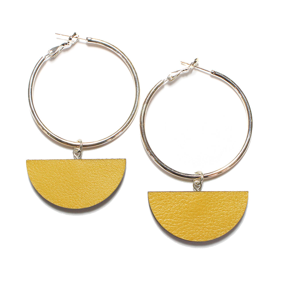 Dark Horse Selene Silver Plated Hoop Ear-Rings - Ochre