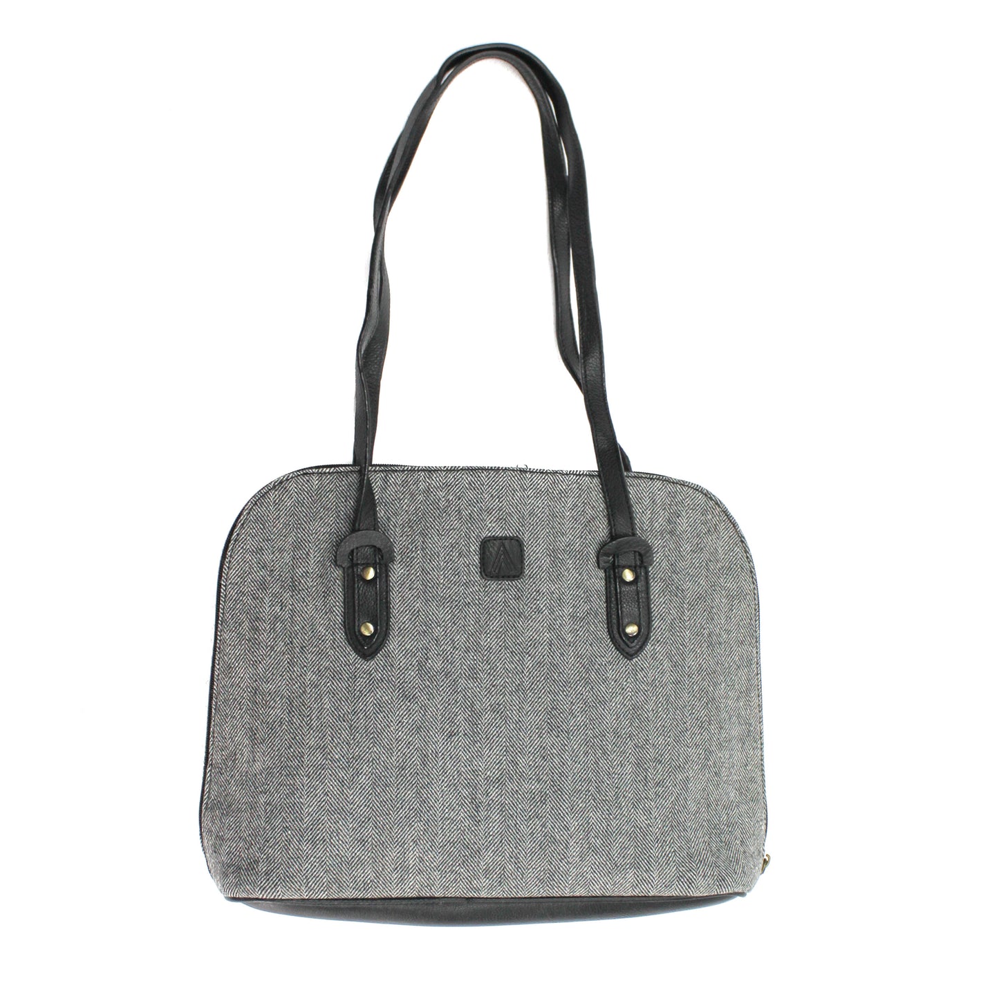 Herringbone Black Handbag