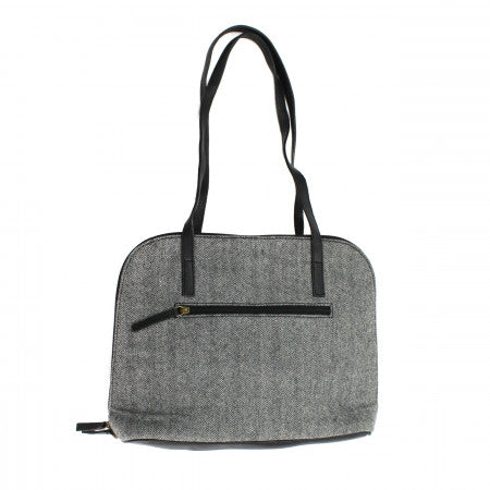 Herringbone Black Handbag
