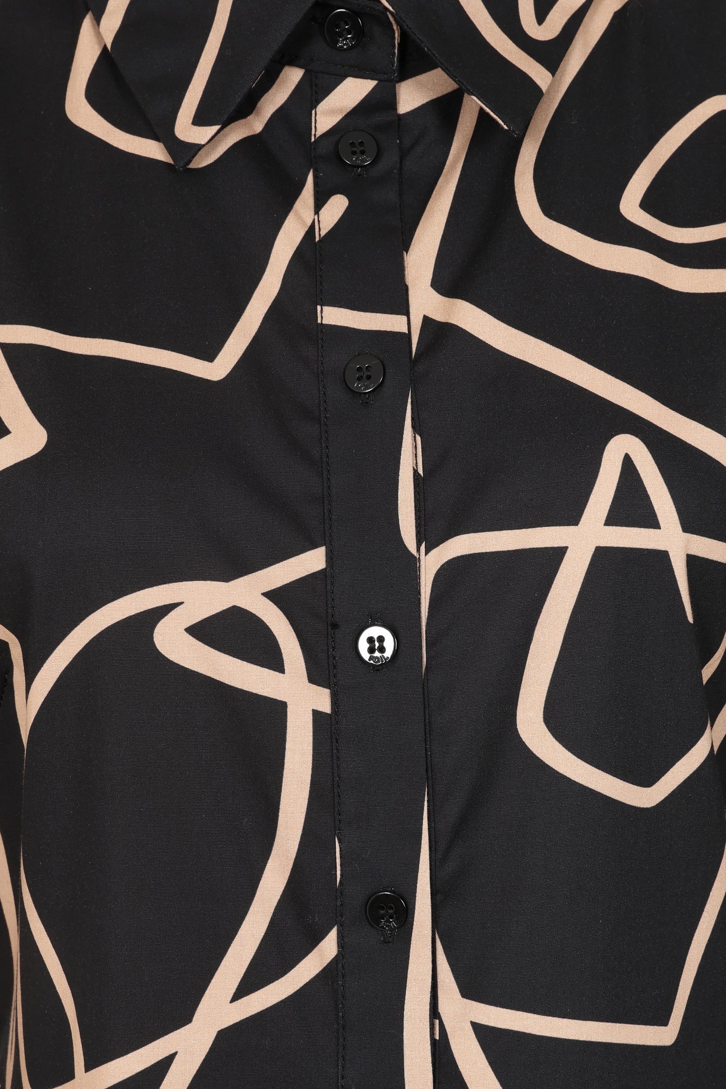 Black & Beige Abstract Print Honourable Mention Dress | Foil FO8055-CNF