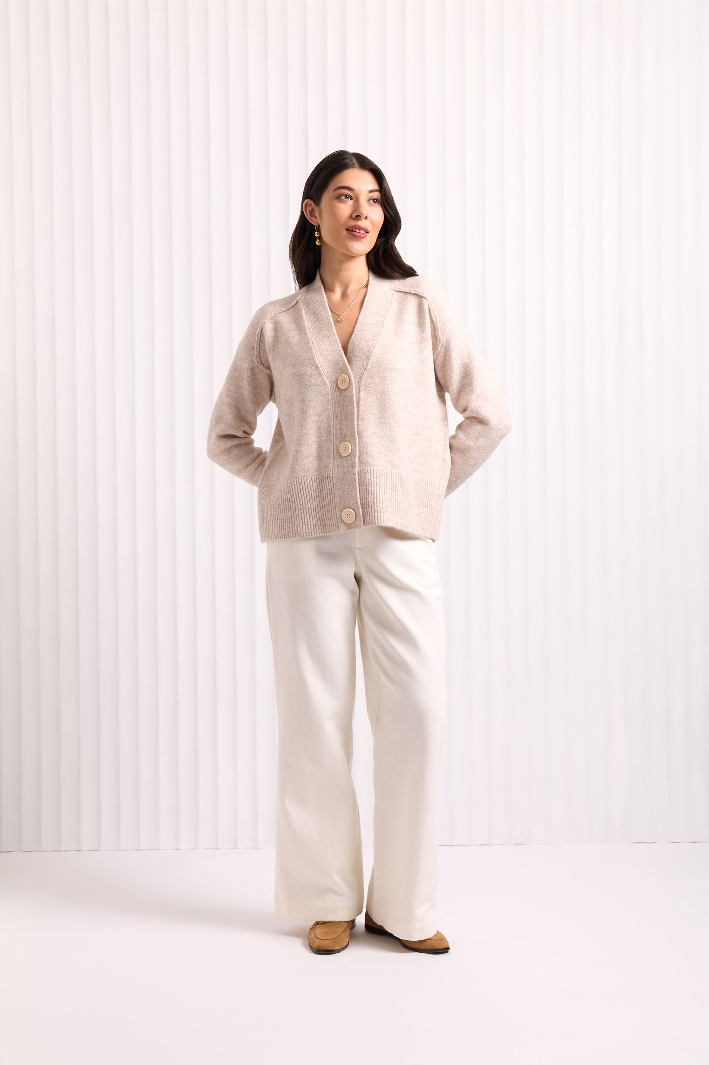 Oat Relaxed Fit Lovefool Cardigan | Foil FO8067