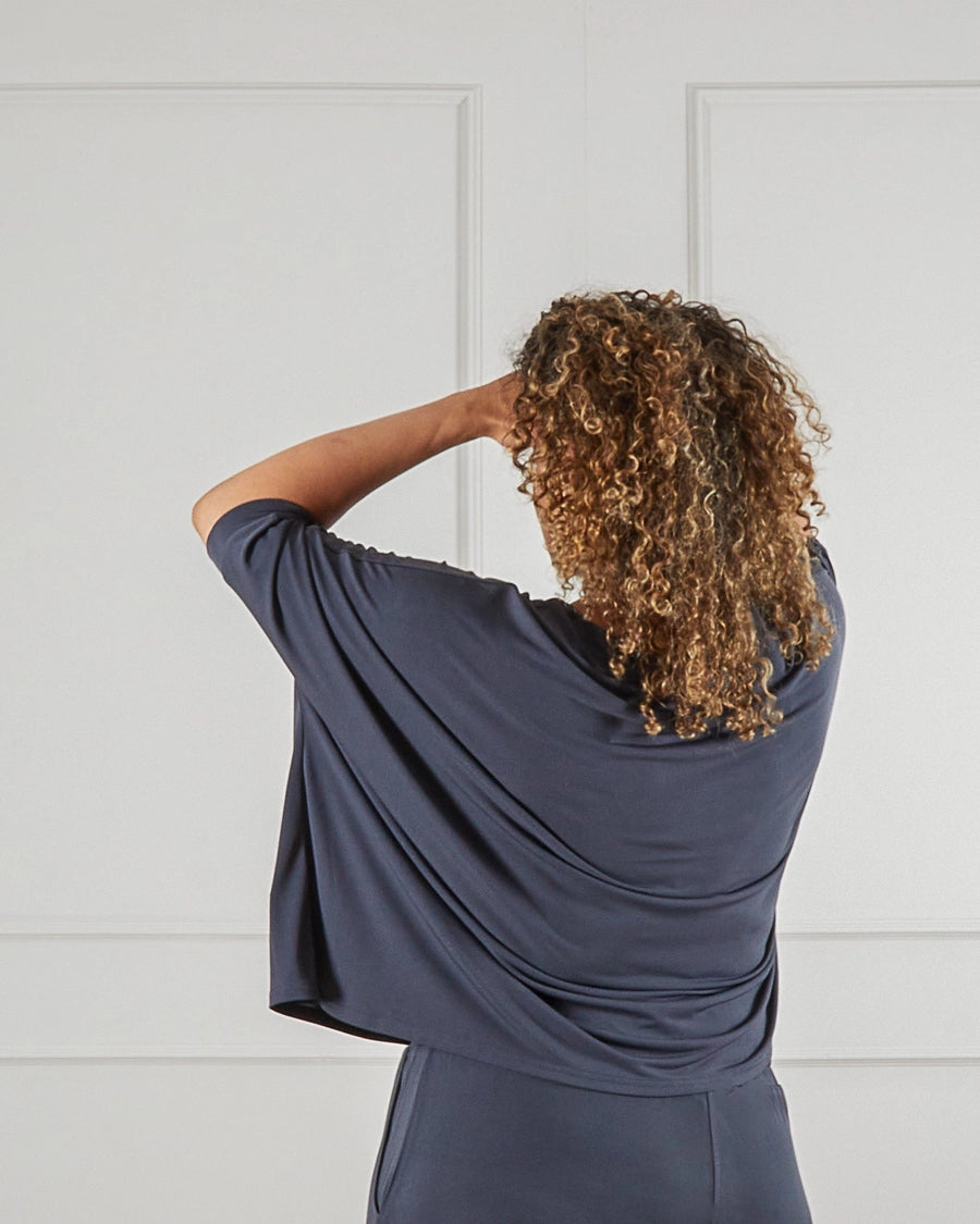 Wide Box Cut Top in Gun Metal - Jemma