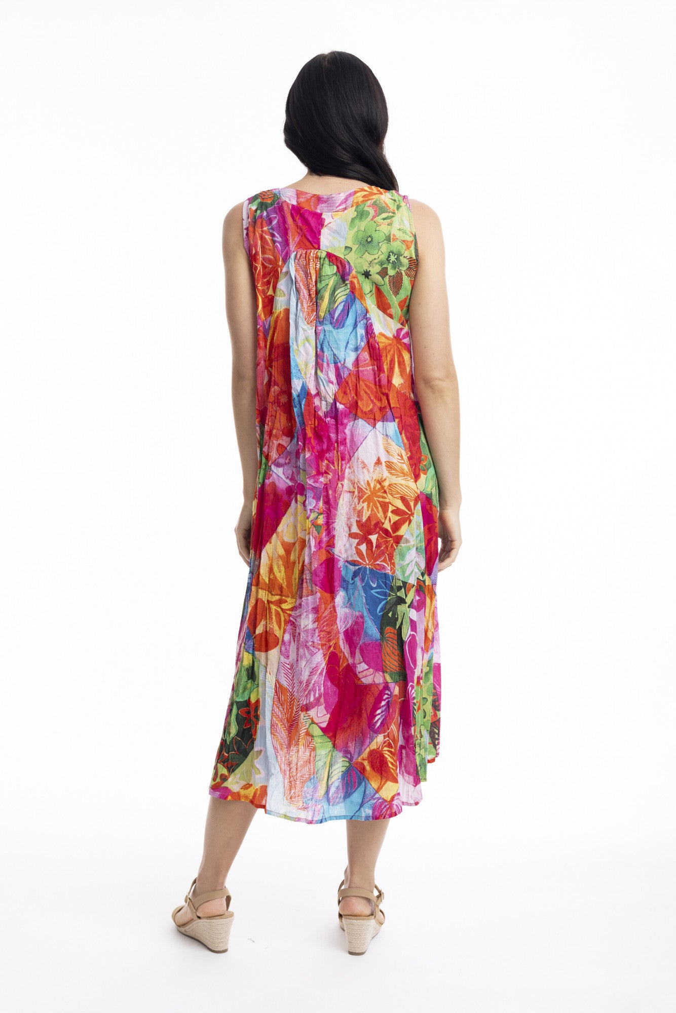 Jozani Gathered V Neckline Dress