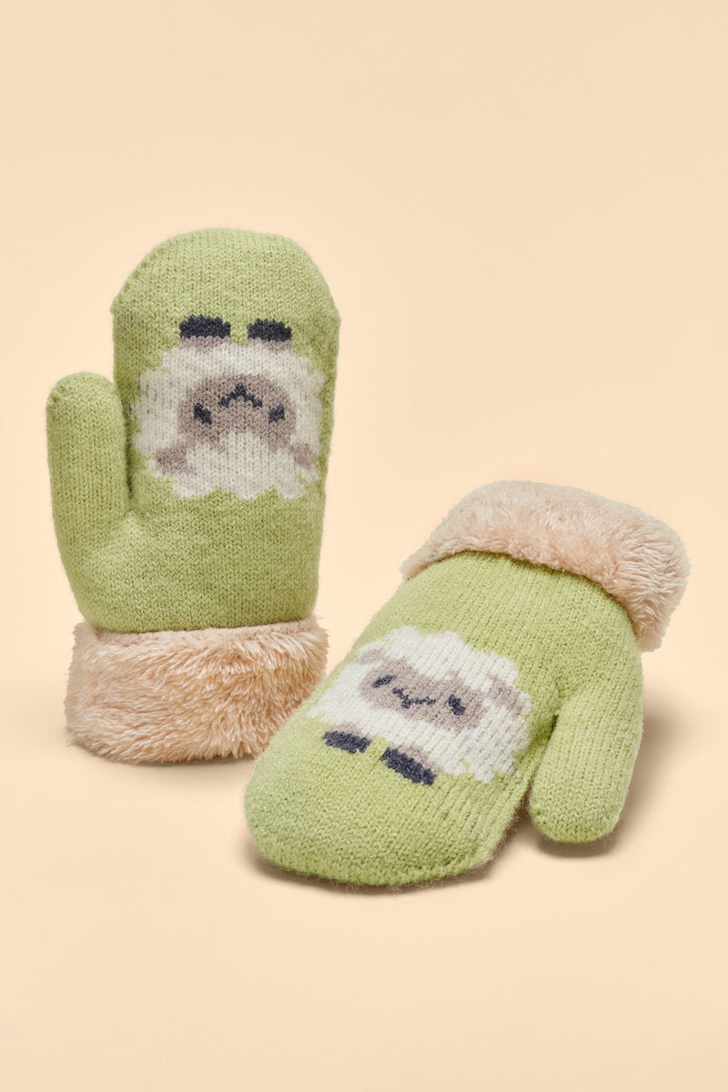 Children's knitted mittens