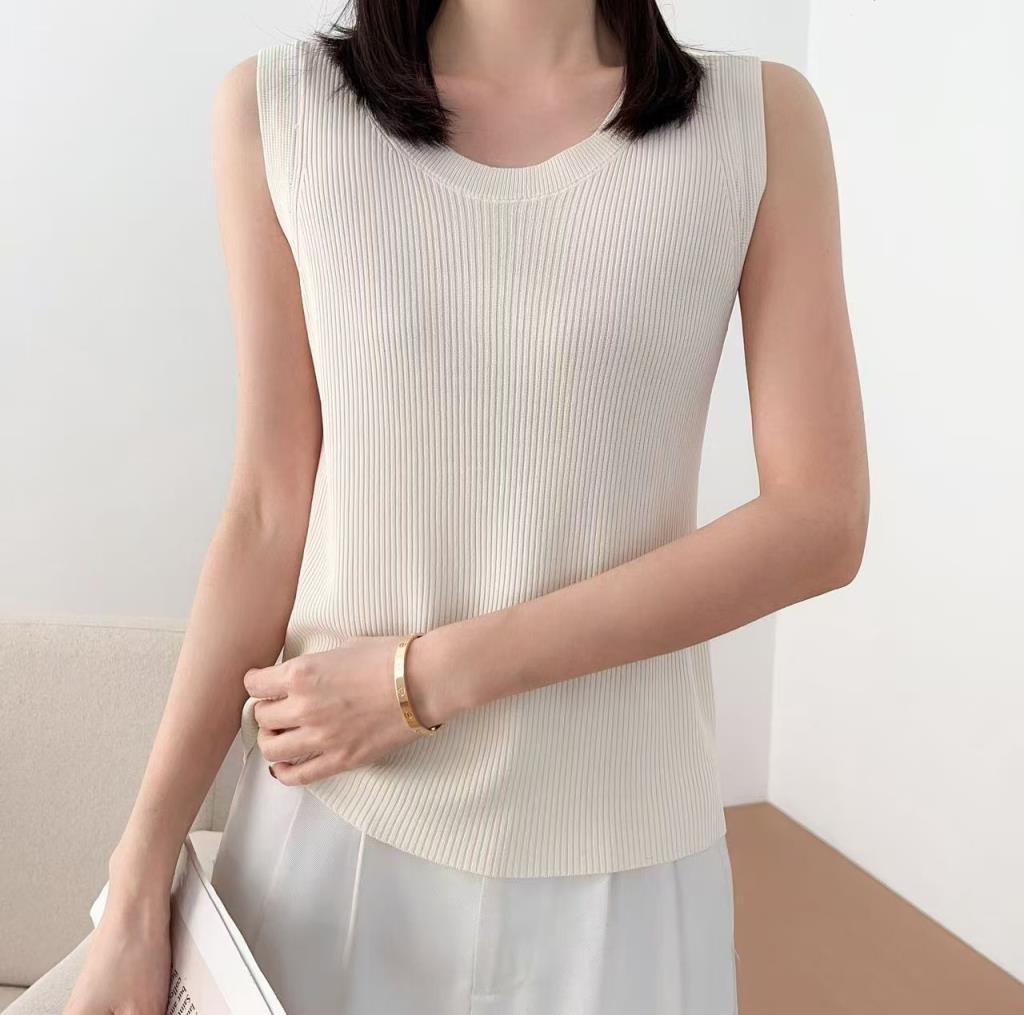 Ribbed vest top in Cream | Last True Angel