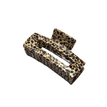 Resin Claw Clip in Cream and Brown Giraffe Print